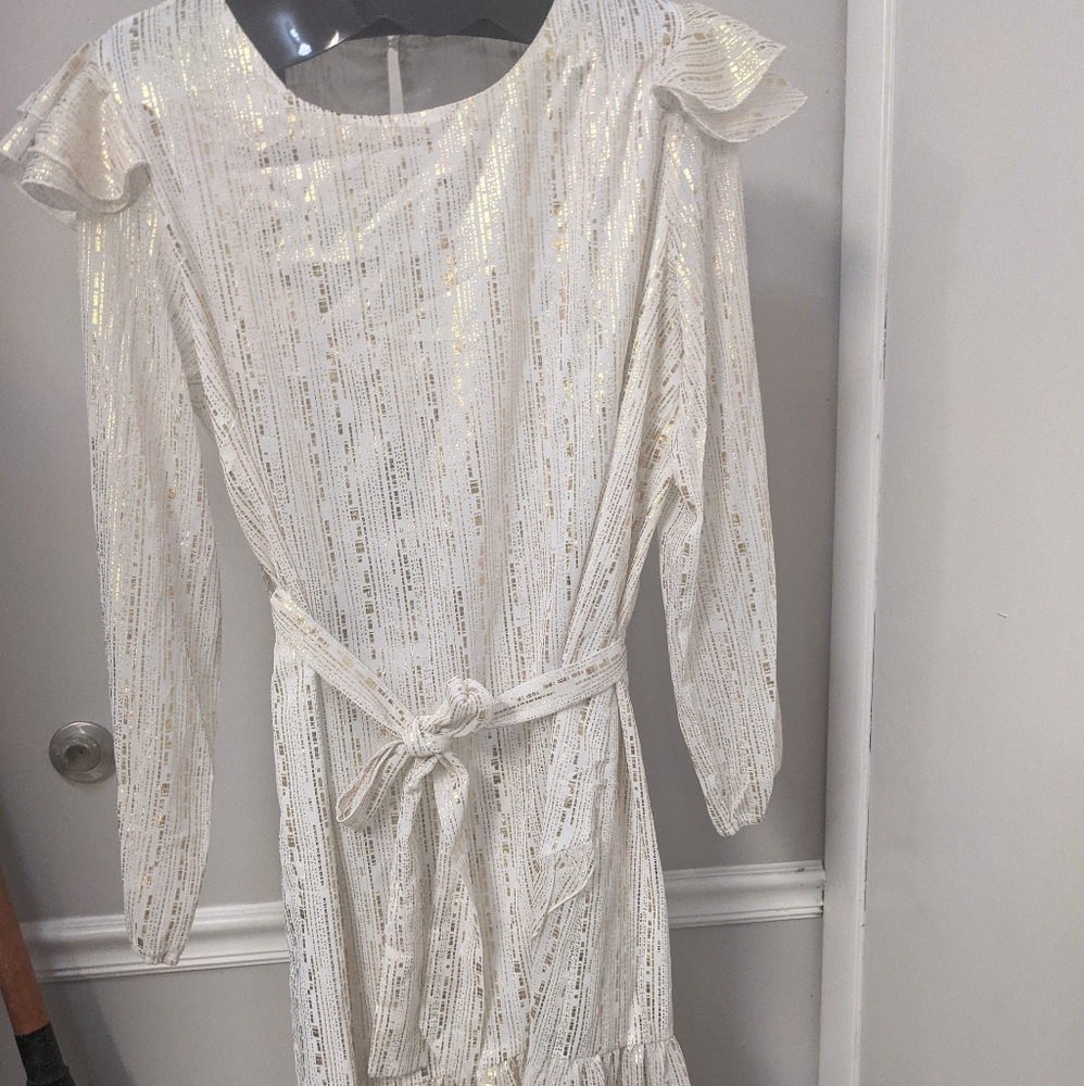Metallic gold and white dress